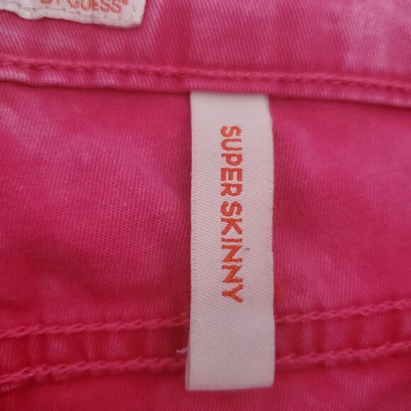 G By GUESS Women's Slightly Faded Super Skinny Denim Jeans Pink Size 26 - Picture 9 of 12